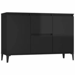 VidaXL Buffet Noir brillant 104x35x70 cm Aggloméré