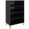 VidaXL Buffet Noir brillant 57x35x90 cm Aggloméré