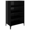 VidaXL Buffet Noir brillant 57x35x90 cm Aggloméré