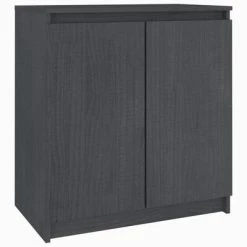 VidaXL Armoire latérale Gris 60x36x65 cm Bois de pin massif