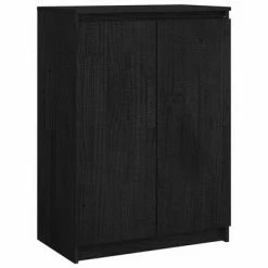 VidaXL Buffet Noir 60x36x84 cm Bois de pin massif
