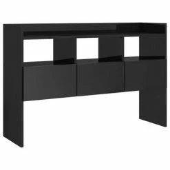 VidaXL Buffet Noir brillant 105x30x70 cm Aggloméré