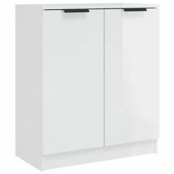 VidaXL Buffet Blanc brillant 60x30x70 cm Bois d'ingénierie
