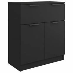 VidaXL Buffet Noir 60x30x70 cm Bois d'ingénierie