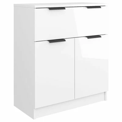 VidaXL Buffet Blanc brillant 60x30x70 cm Bois d'ingénierie 1 VidaXL Buffet Blanc brillant 60x30x70 cm Bois d'ingénierie
