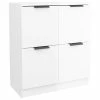 VidaXL Buffet Blanc brillant 60x30x70 cm Bois d'ingénierie