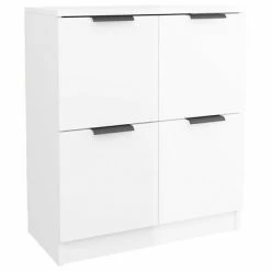 VidaXL Buffet Blanc brillant 60x30x70 cm Bois d'ingénierie