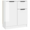 VidaXL Buffet Blanc brillant 60x30x70 cm Bois d'ingénierie