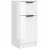 VidaXL Buffet Blanc brillant 30x30x70 cm Bois d'ingénierie