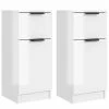 VidaXL Buffets 2 pcs Blanc brillant 30x30x70 cm Bois d'ingénierie