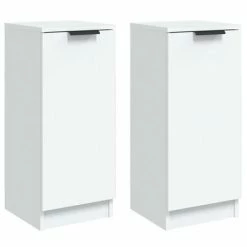 VidaXL Buffets 2 pcs Blanc 30x30x70 cm Bois d'ingénierie