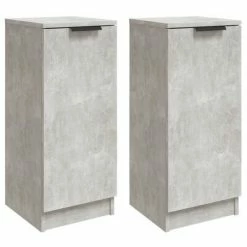 VidaXL Buffets 2 pcs Gris béton 30x30x70 cm Bois d'ingénierie