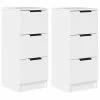 VidaXL Buffets 2 pcs Blanc 30x30x70 cm Bois d'ingénierie