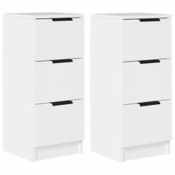 VidaXL Buffets 2 pcs Blanc 30x30x70 cm Bois d'ingénierie