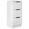 VidaXL Buffet Blanc brillant 30x30x70 cm Bois d'ingénierie