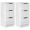 VidaXL Buffets 2 pcs Blanc brillant 30x30x70 cm Bois d'ingénierie