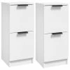 VidaXL Buffets 2 pcs Blanc 30x30x70 cm Bois d'ingénierie