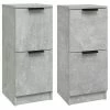 VidaXL Buffets 2 pcs Gris béton 30x30x70 cm Bois d'ingénierie