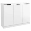 VidaXL Buffet Blanc brillant 90,5x30x70 cm Bois d'ingénierie