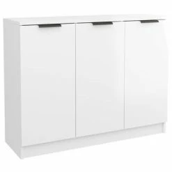 VidaXL Buffet Blanc brillant 90,5x30x70 cm Bois d'ingénierie