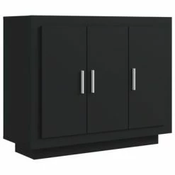 VidaXL Buffet Noir 92x35x75 cm Bois d'ingénierie