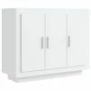 VidaXL Buffet Blanc brillant 92x35x75 cm Bois d'ingénierie