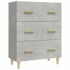 VidaXL Buffet Gris béton 70x34x90 cm Bois d'ingénierie