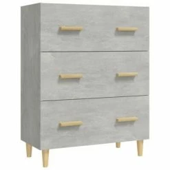 VidaXL Buffet Gris béton 70x34x90 cm Bois d'ingénierie
