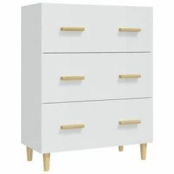 VidaXL Buffet Blanc brillant 70x34x90 cm Bois d'ingénierie