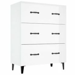 VidaXL Buffet Blanc brillant 69,5x34x90 cm Bois d'ingénierie