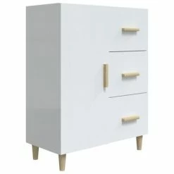 VidaXL Buffet Blanc brillant 69,5x34x90 cm Bois d'ingénierie