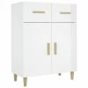 VidaXL Buffet Blanc brillant 69,5x34x89 cm Bois d'ingénierie