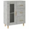 VidaXL Buffet Gris béton 69,5x34x90 cm Bois d'ingénierie