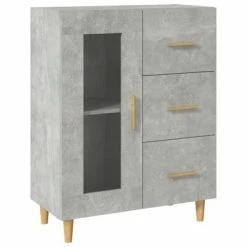 VidaXL Buffet Gris béton 69,5x34x90 cm Bois d'ingénierie