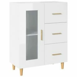 VidaXL Buffet Blanc brillant 69,5x34x90 cm Bois d'ingénierie