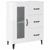 VidaXL Buffet Blanc brillant 69,5x34x90 cm Bois d'ingénierie