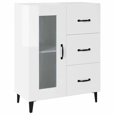 VidaXL Buffet Blanc brillant 69,5x34x90 cm Bois d'ingénierie 1 VidaXL Buffet Blanc brillant 69,5x34x90 cm Bois d'ingénierie