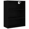 VidaXL Armoire murale suspendue Noir 69,5x32,5x90 cm