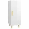VidaXL Buffet Blanc brillant 34,5x34x90 cm Bois d'ingénierie