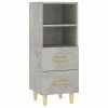 VidaXL Buffet Gris béton 34,5x34x90 cm Bois d'ingénierie