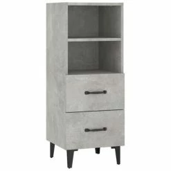 VidaXL Buffet Gris béton 34,5x34x90 cm Bois d'ingénierie