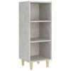 VidaXL Buffet Gris béton 34,5x32,5x90 cm Bois d'ingénierie