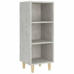 VidaXL Buffet Gris béton 34,5x32,5x90 cm Bois d'ingénierie