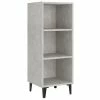 VidaXL Buffet Gris béton 34,5x32,5x90 cm Bois d'ingénierie