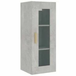 VidaXL Armoire murale suspendue Gris béton 34,5x34x90 cm