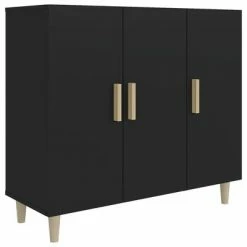 VidaXL Buffet Noir 90x34x80 cm Bois d'ingénierie