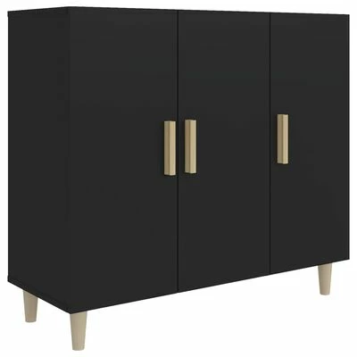 VidaXL Buffet Noir 90x34x80 cm Bois d'ingénierie 1 VidaXL Buffet Noir 90x34x80 cm Bois d'ingénierie