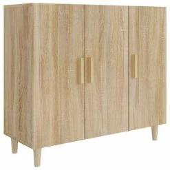 VidaXL Buffet Chêne sonoma 90x34x80 cm Bois d'ingénierie