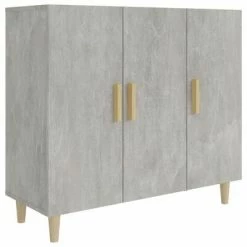 VidaXL Buffet Gris béton 90x34x80 cm Bois d'ingénierie