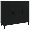 VidaXL Buffet Noir 90x34x80 cm Bois d'ingénierie